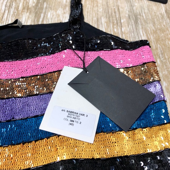 ATTICO Sabrina Sequin Dress Multi Rainbow Mini NWT - Picture 11 of 15